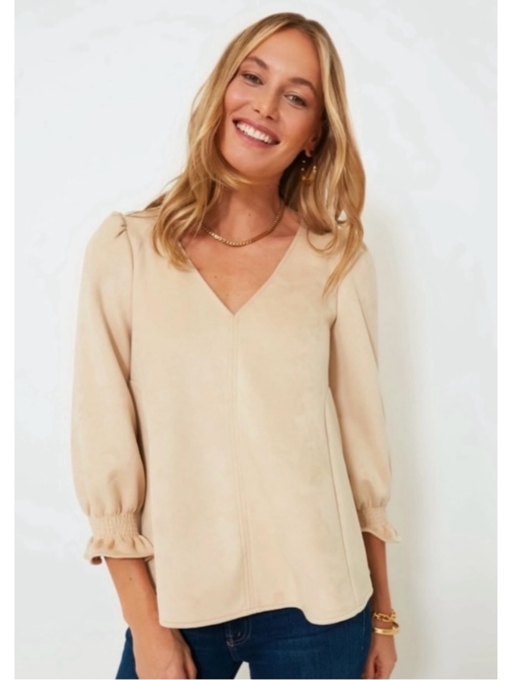 Tuckernuck Easton Top Large Bone Suede
